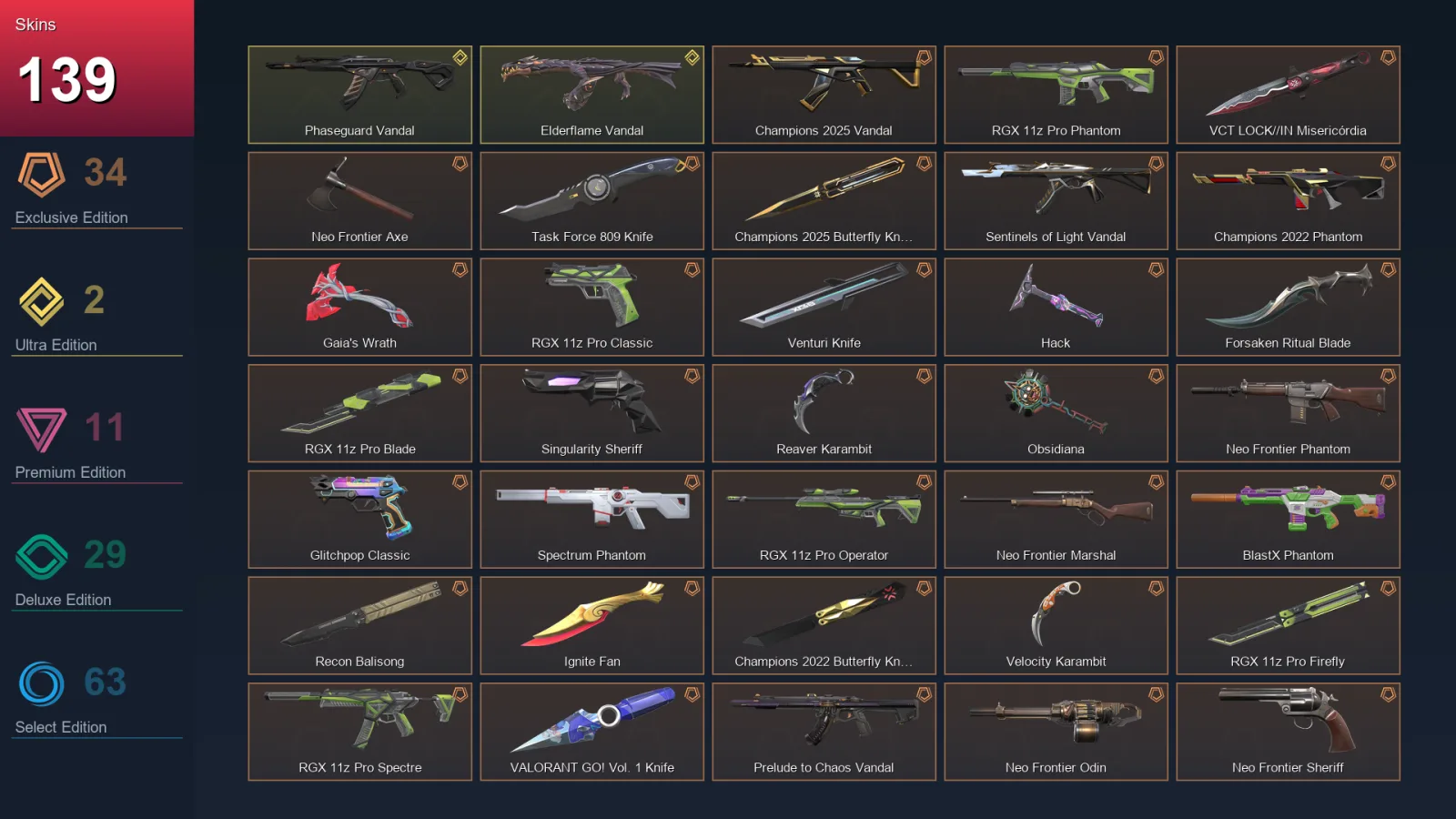 EU | Lv153 | Unranked | 139 Skin | 27 Agent | 117 Buddy