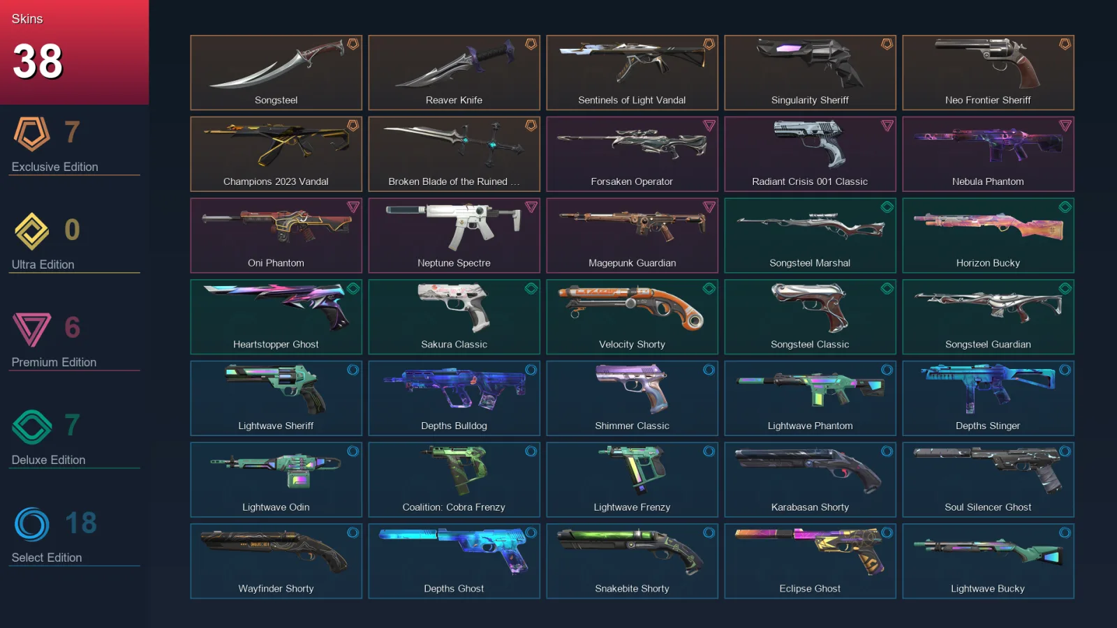NA | Lv139 | Unranked | 38 Skin | 26 Agent | 77 Buddy