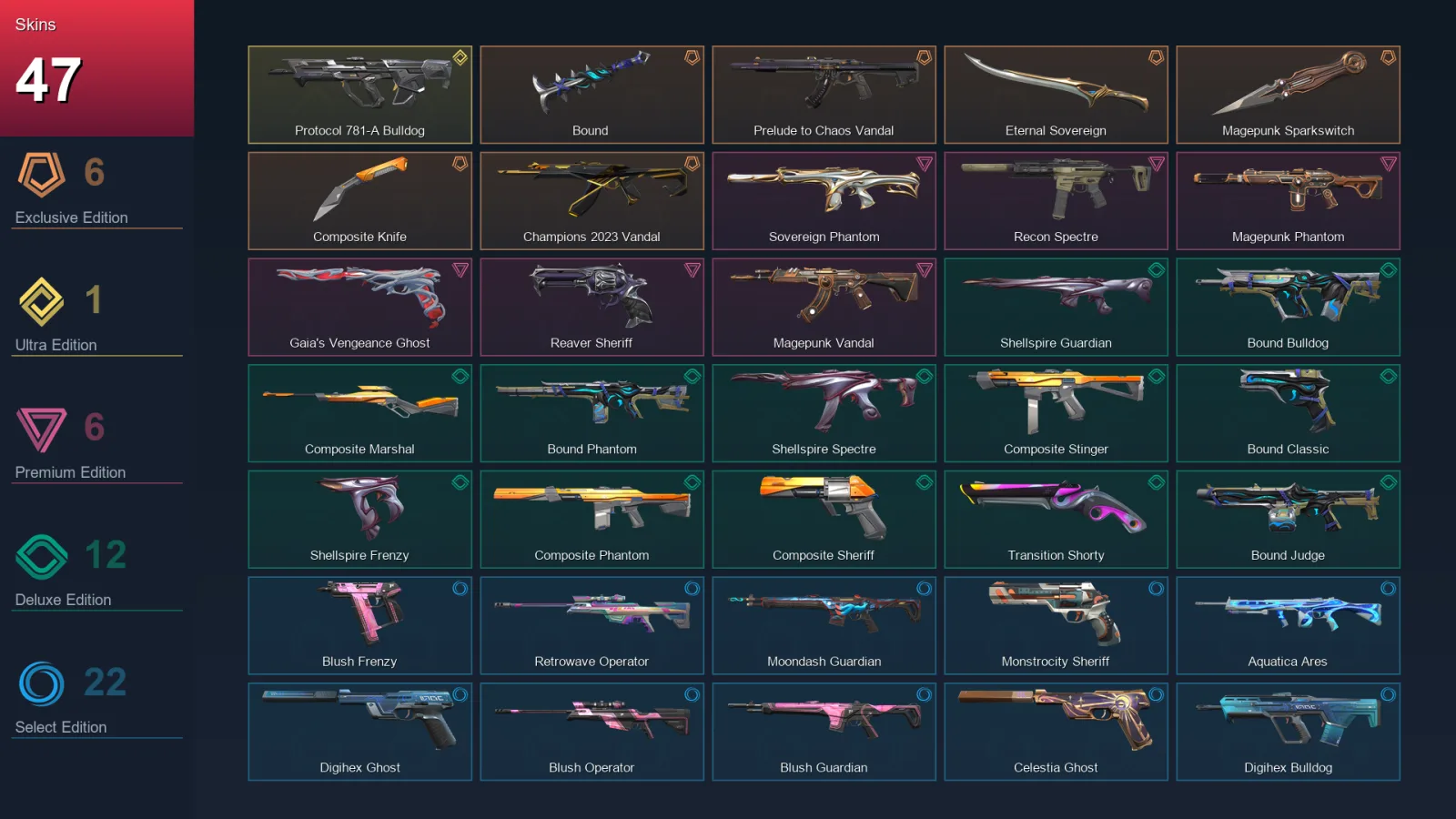 EU | Lv119 | Unranked | 47 Skin | 28 Agent | 68 Buddy — Valorant account