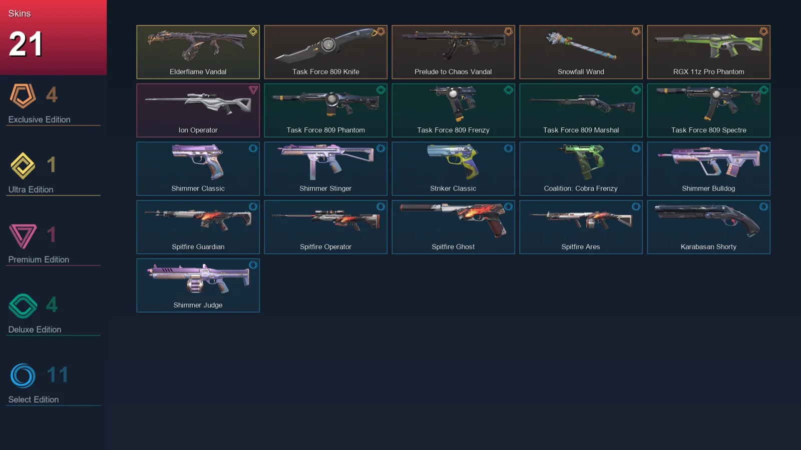 AP | Lv104 | Unranked | 21 Skin | 20 Agent | 48 Buddy