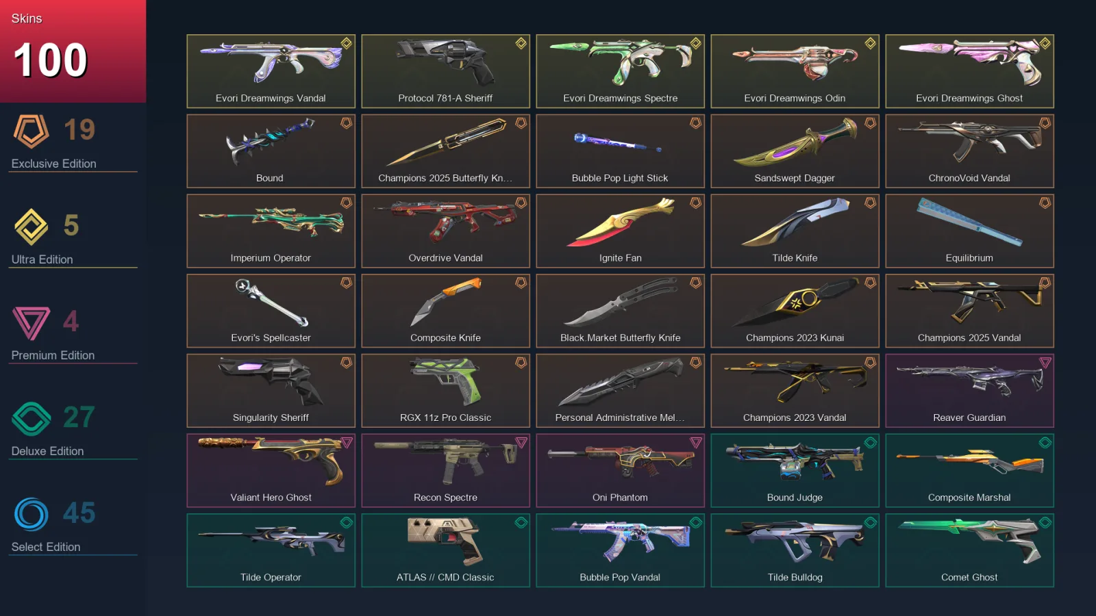 BR | Lv442 | Unranked | 100 Skin | 29 Agent | 141 Buddy