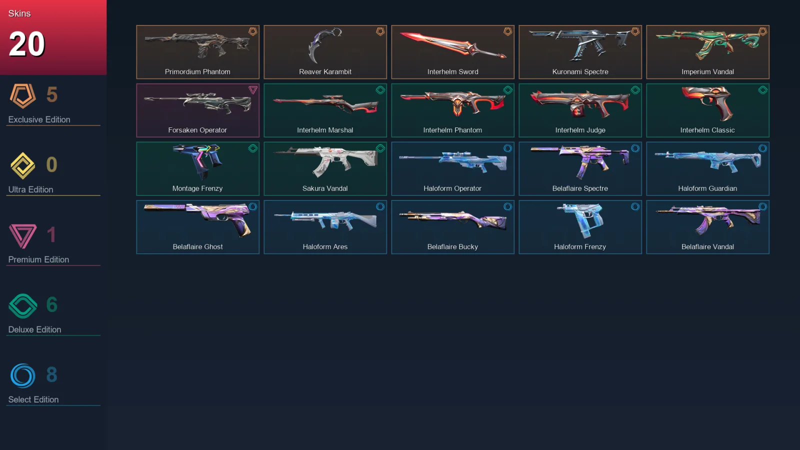 AP | Lv55 | Unranked | 20 Skin | 17 Agent | 21 Buddy — Unranked / Smurf Valorant