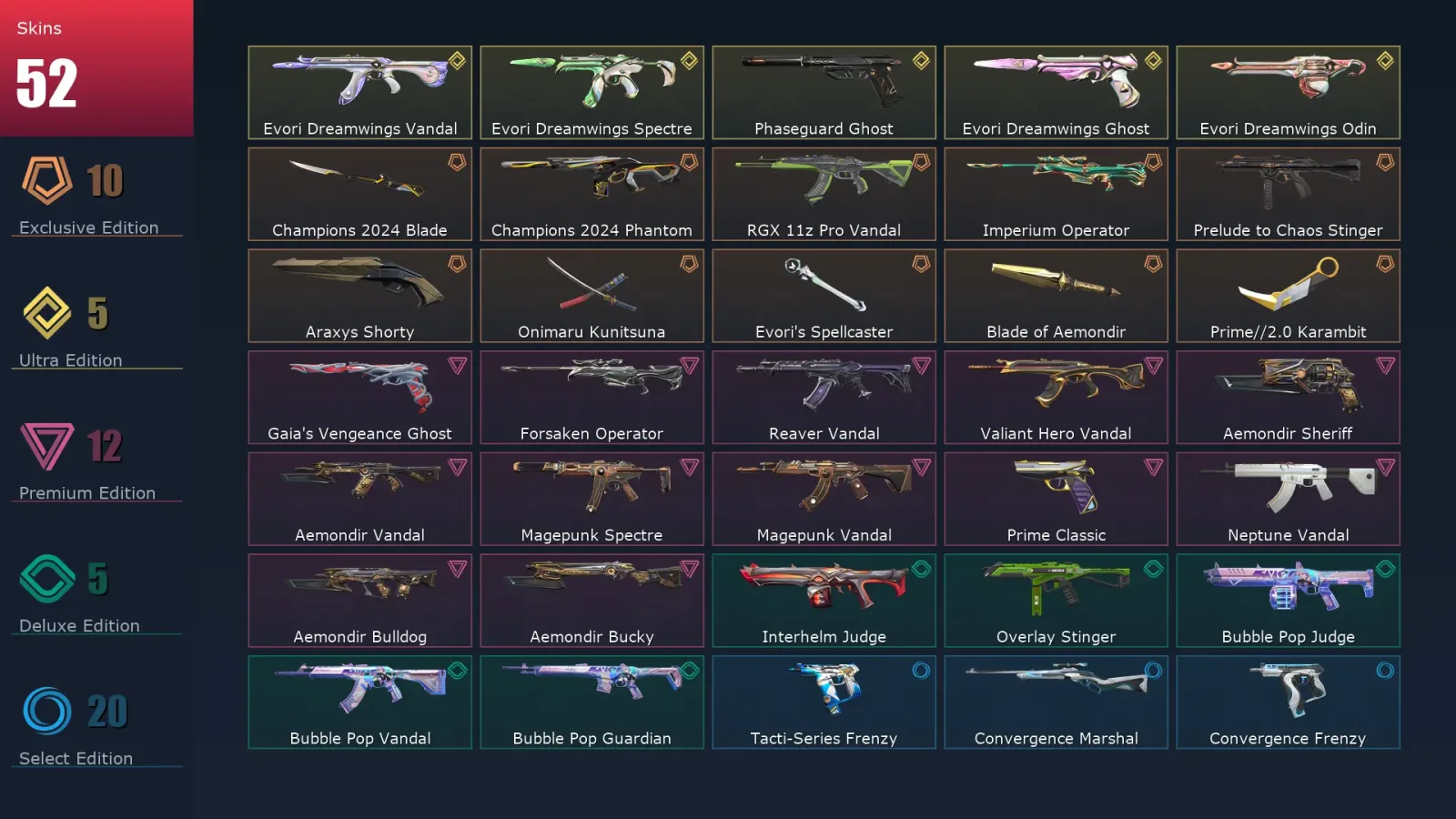 [Valorant] | EU | Level 76 | 23 Agents | 52 Skins — Valorant account
