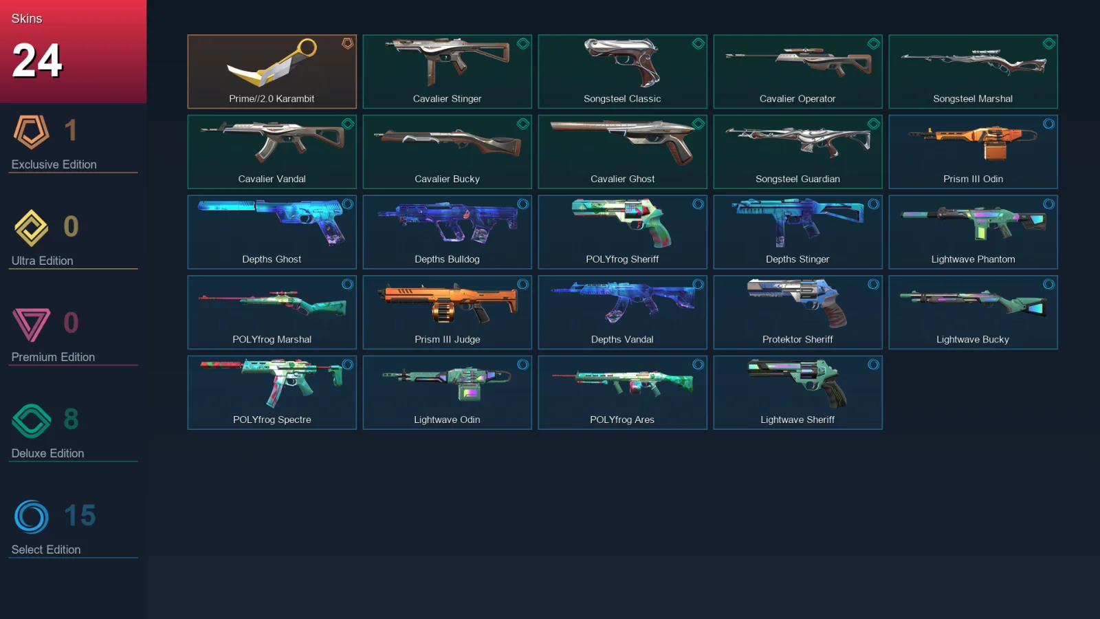 EU | Lv86 | Unranked | 24 Skin | 26 Agent | 64 Buddy