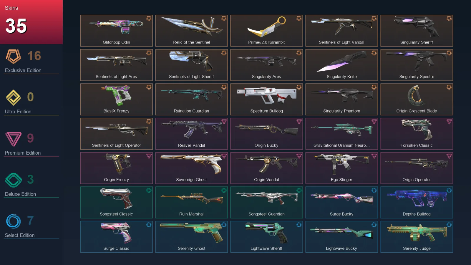 AP | Lv11 | Unranked | 35 Skin | 29 Agent | 14 Buddy