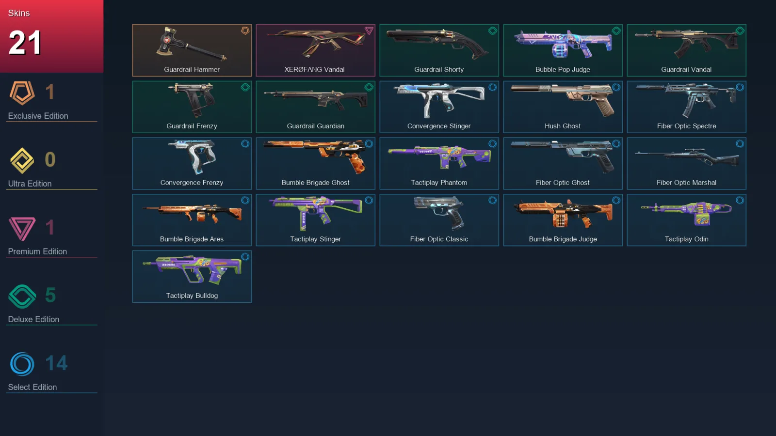 EU | Lv42 | Unranked | 21 Skin | 7 Agent | 24 Buddy — Valorant account