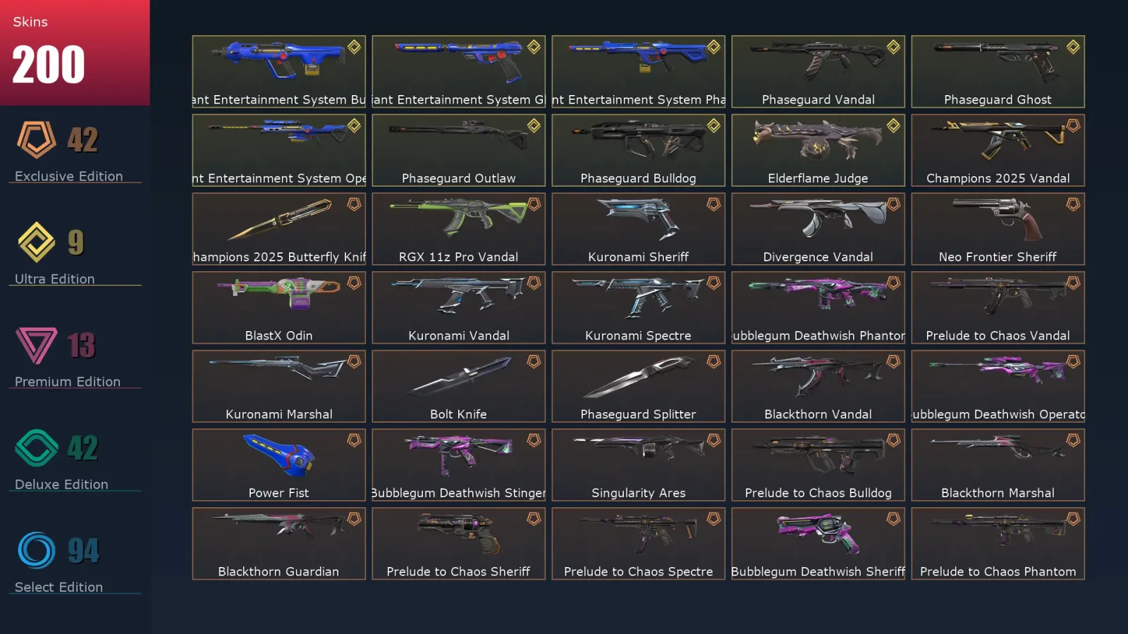 [Valorant] | EU | Level 311 | Platinum 2 | 29 Agents | 200 Skins — Valorant account