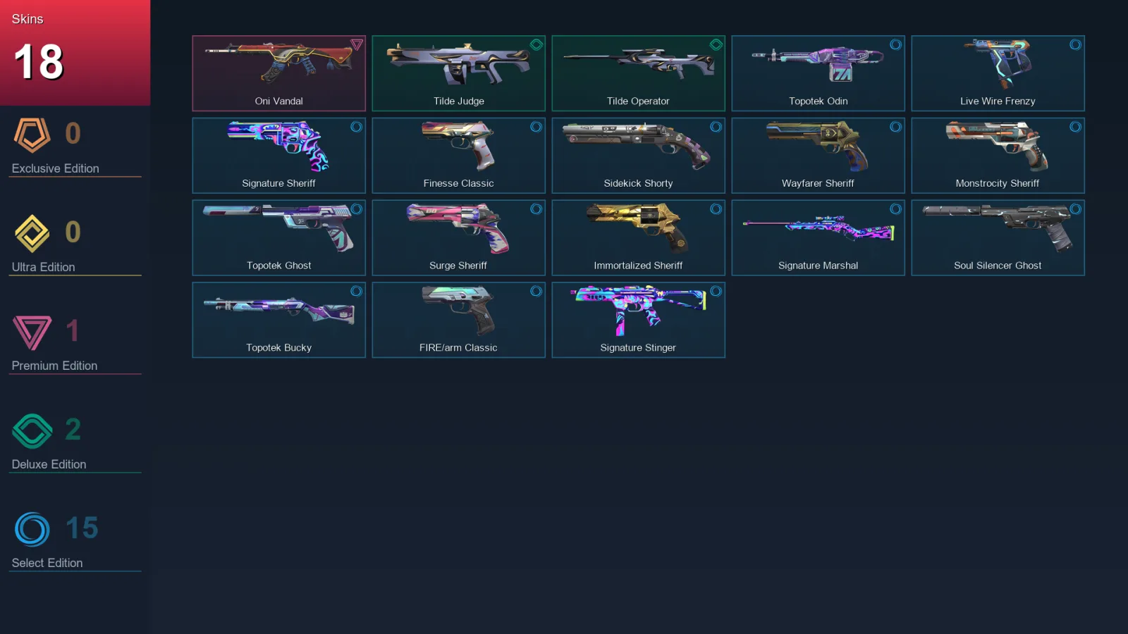 EU | Lv167 | Unranked | 18 Skin | 22 Agent | 76 Buddy