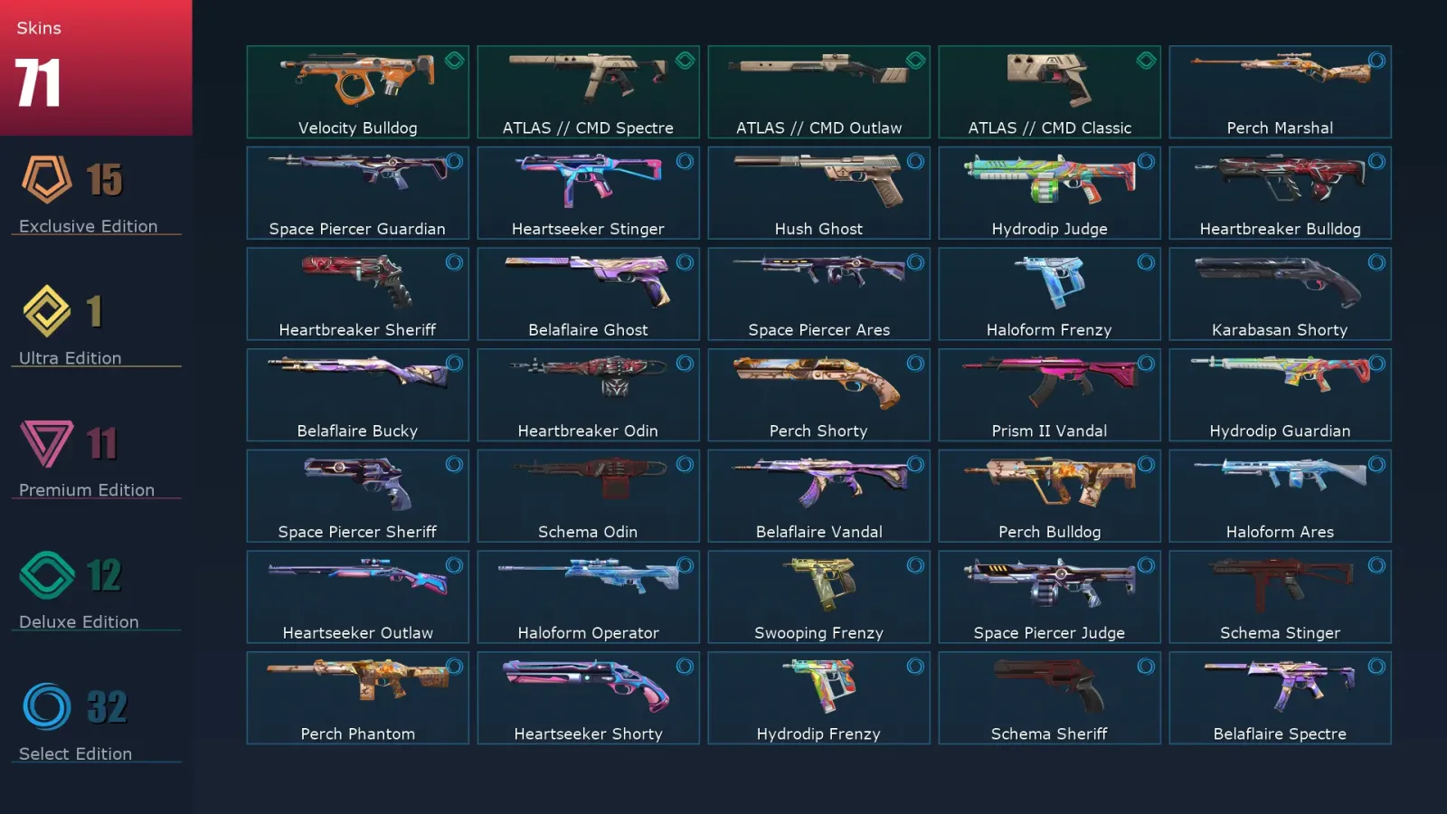[Valorant] | EU | Level 135 | 28 Agents | 71 Skins