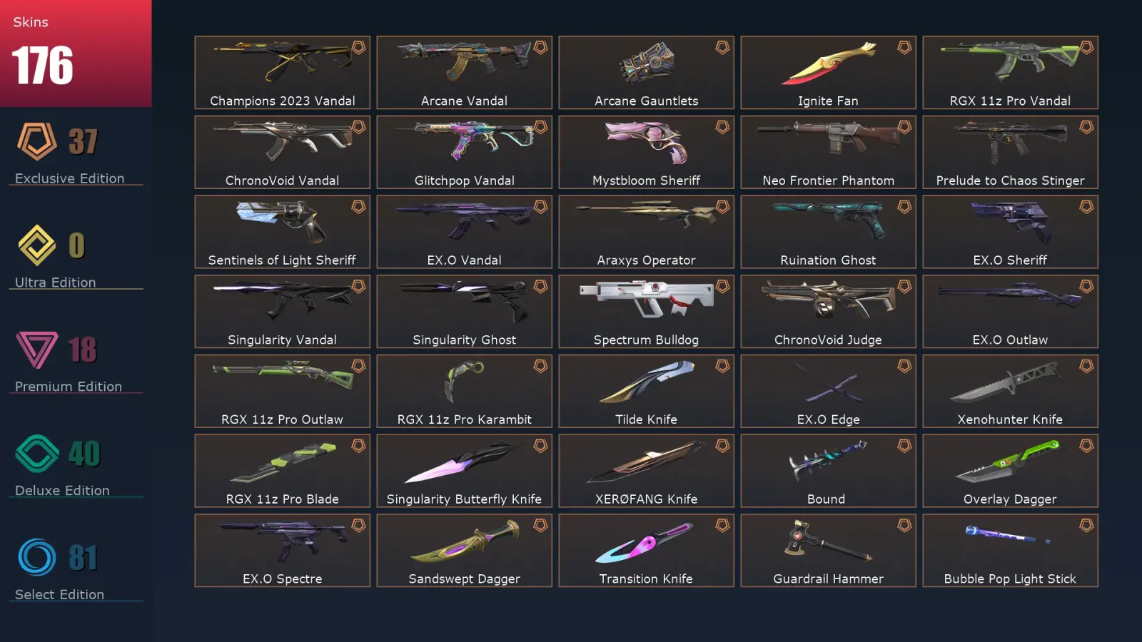 [Valorant] | EU | Level 419 | 27 Agents | 176 Skins — Valorant account