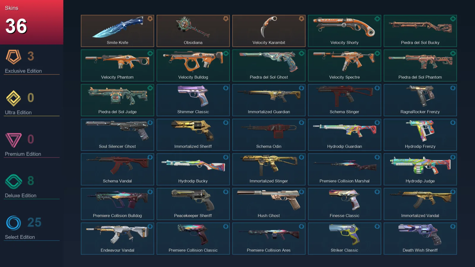 LA | Lv136 | Unranked | 36 Skin | 20 Agent | 62 Buddy
