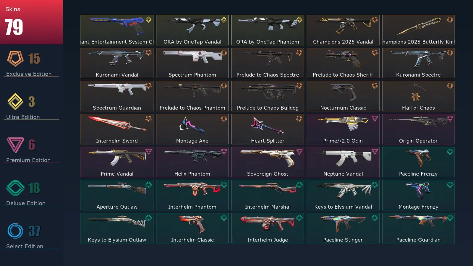 [Valorant] | EU | Level 108 | 29 Agents | 79 Skins — Valorant account
