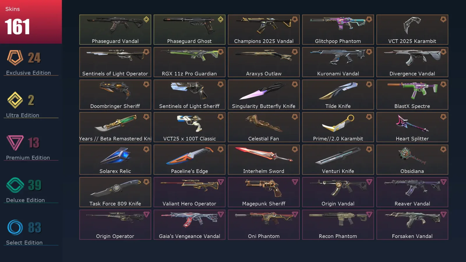 [Valorant] | EU | Level 255 | 29 Agents | 161 Skins — Starlit Odyssey Ghost