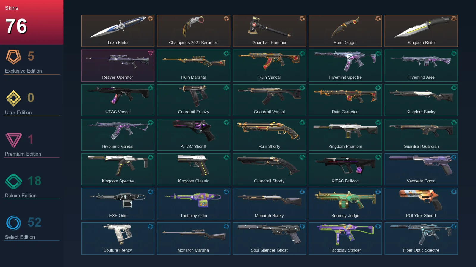 BR | Lv235 | Unranked | 76 Skin | 24 Agent | 111 Buddy