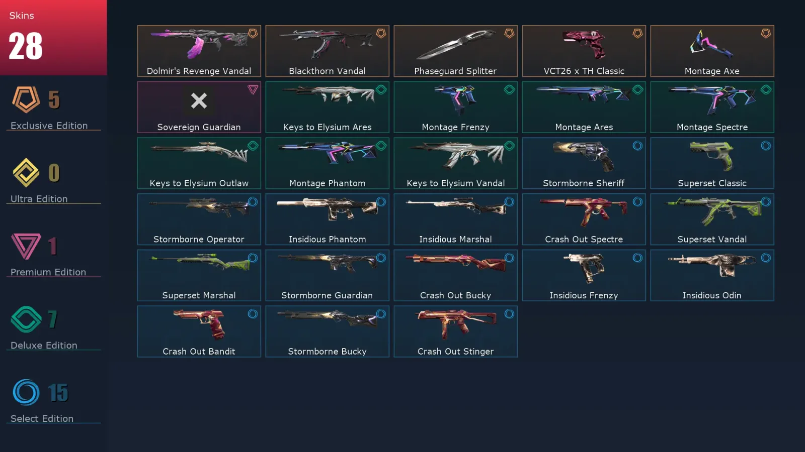 [Valorant] | EU | Level 31 | 11 Agents | 28 Skins
