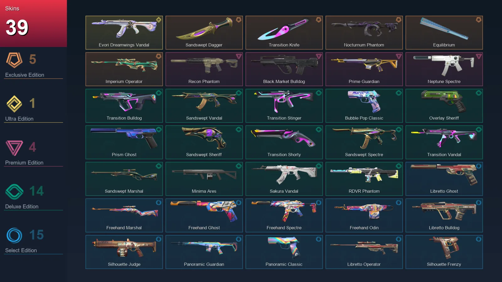 EU | Sandswept Dagger | Transition Knife | Nocturnum Phantom | Equilibrium | 39 Skin | 26 Agent | 45 Buddy | Lv93