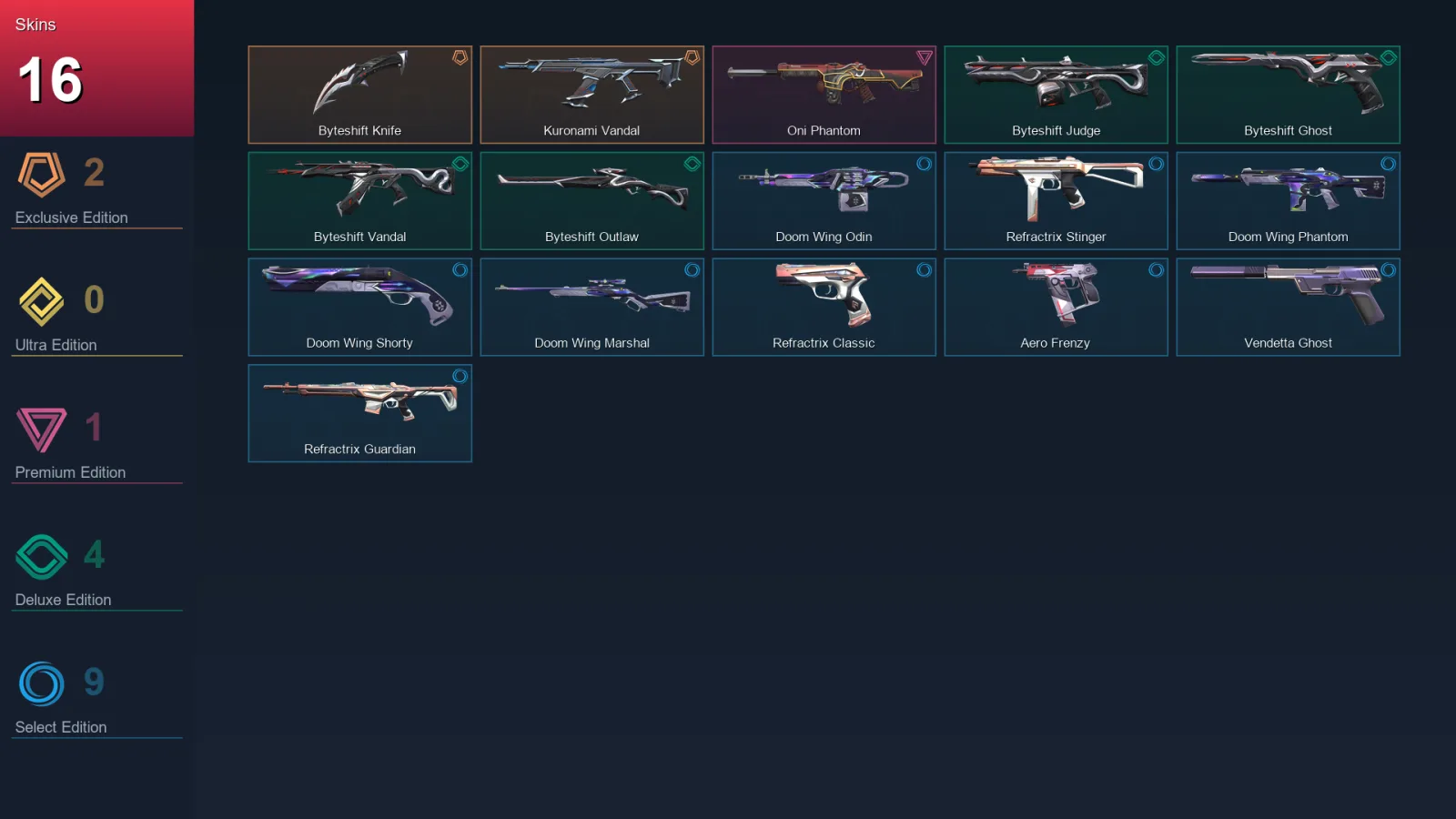 AP | Lv94 | Unranked | 16 Skin | 19 Agent | 41 Buddy