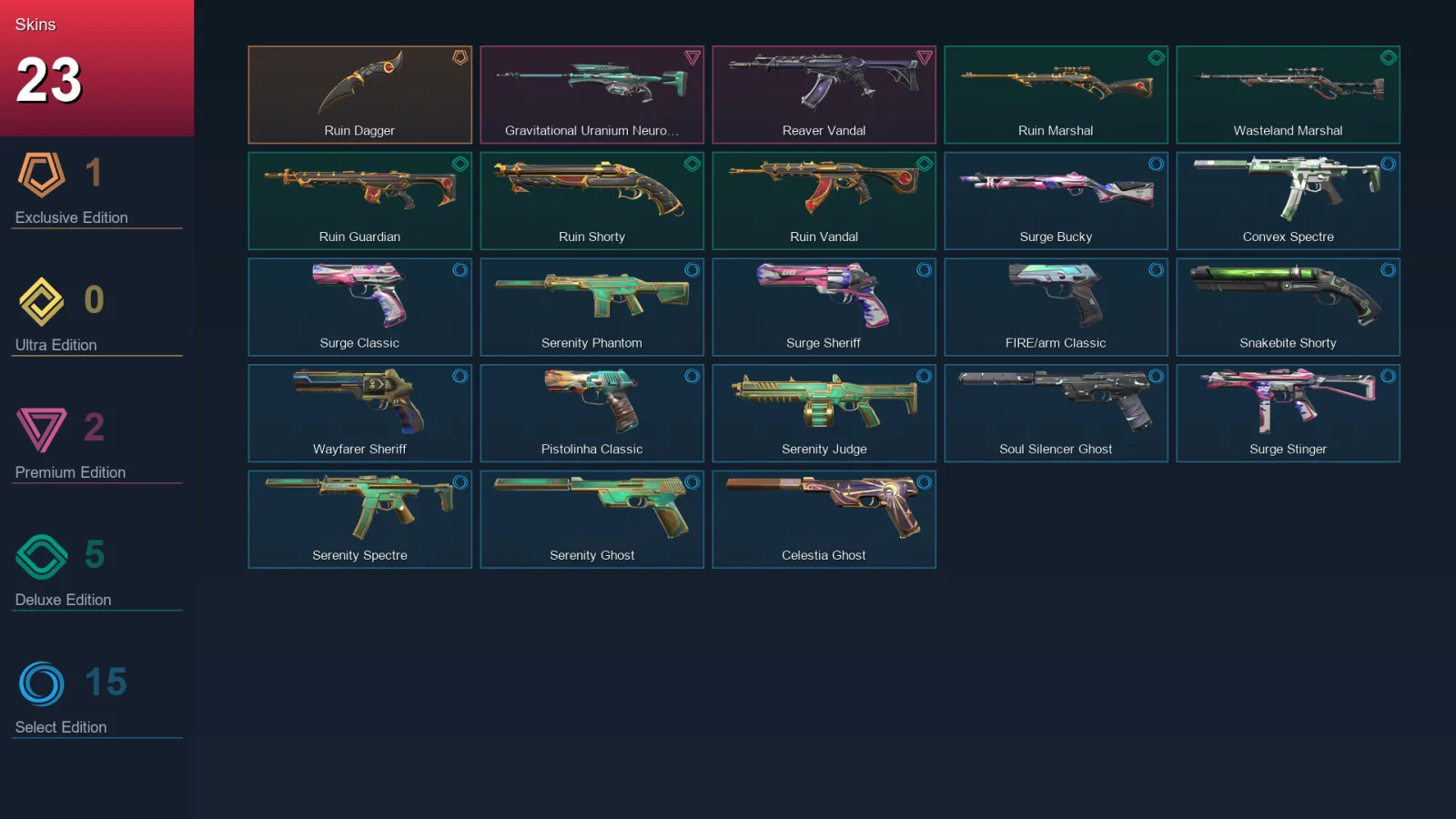 EU | Lv145 | Unranked | 23 Skin | 27 Agent | 73 Buddy