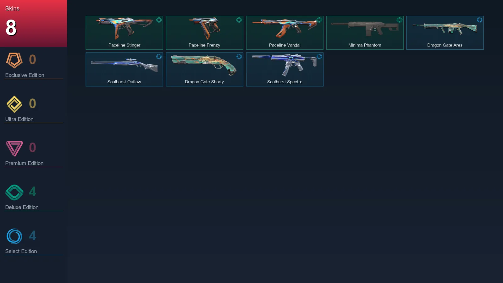 AP | Lv14 | Unranked | 8 Skin | 8 Agent | 5 Buddy