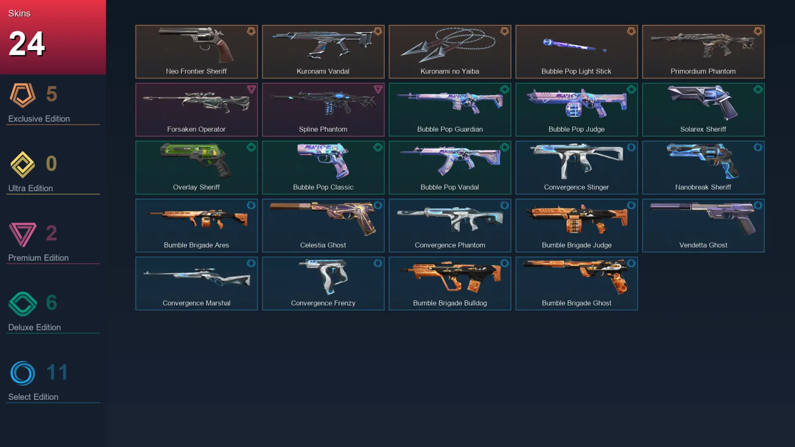 EU | Lv126 | Unranked | 24 Skin | 27 Agent | 51 Buddy