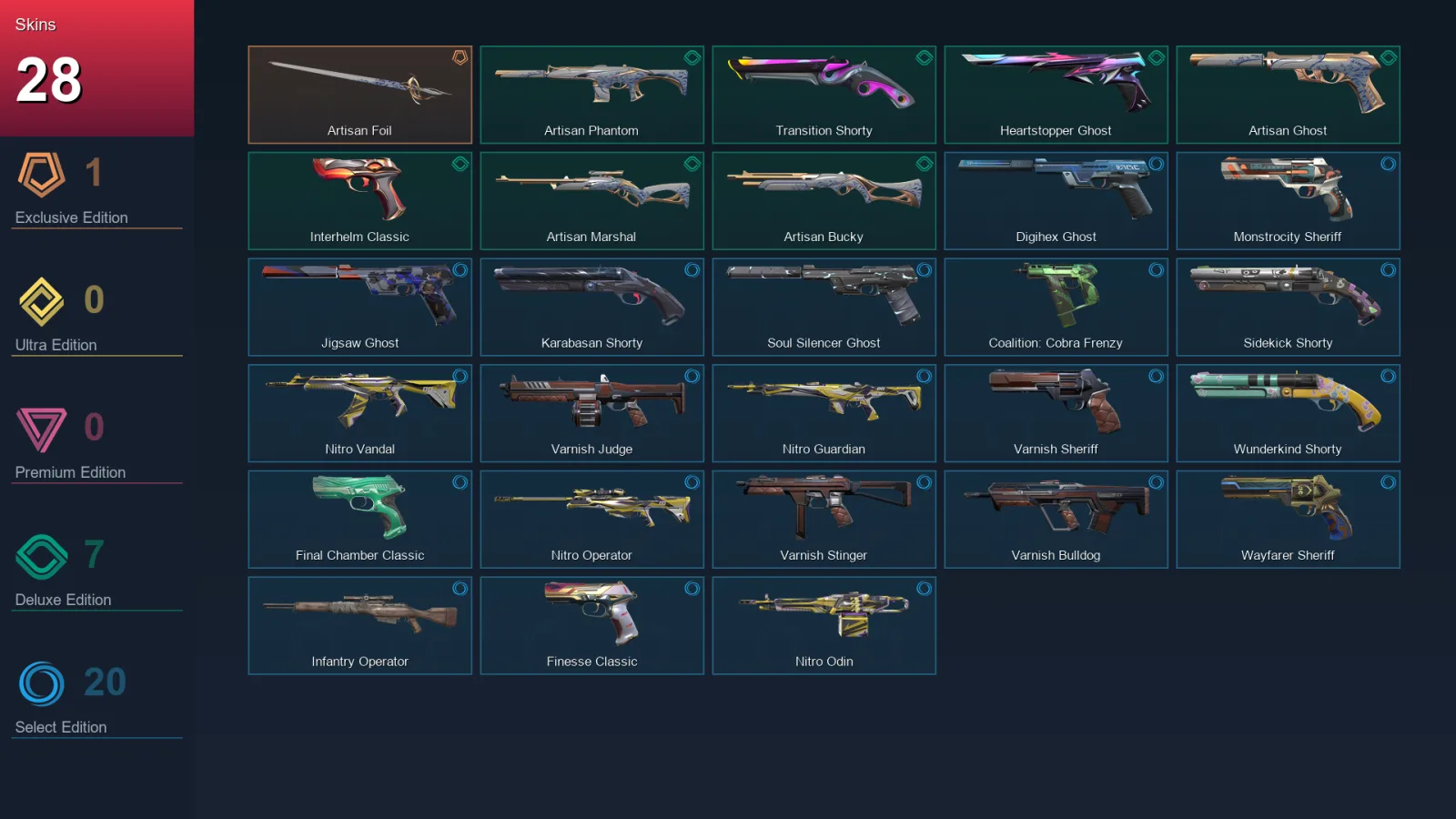 AP | Lv262 | Unranked | 28 Skin | 28 Agent | 91 Buddy — Valorant account