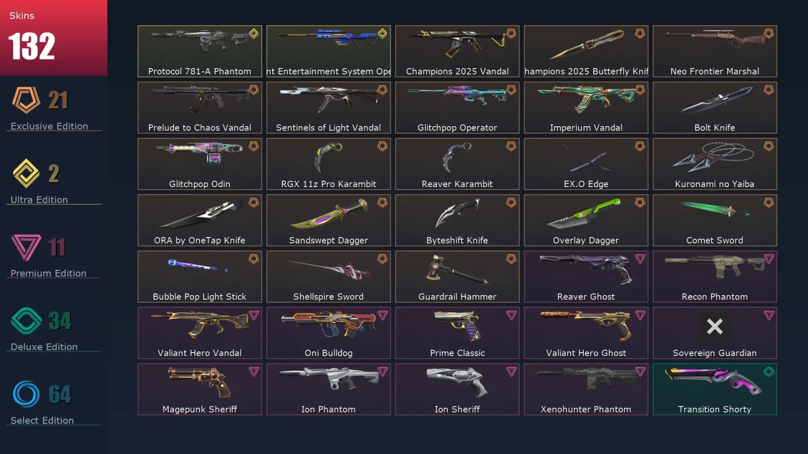 [Valorant] | EU | Level 253 | Platinum 2 | 29 Agents | 132 Skins — Valorant account
