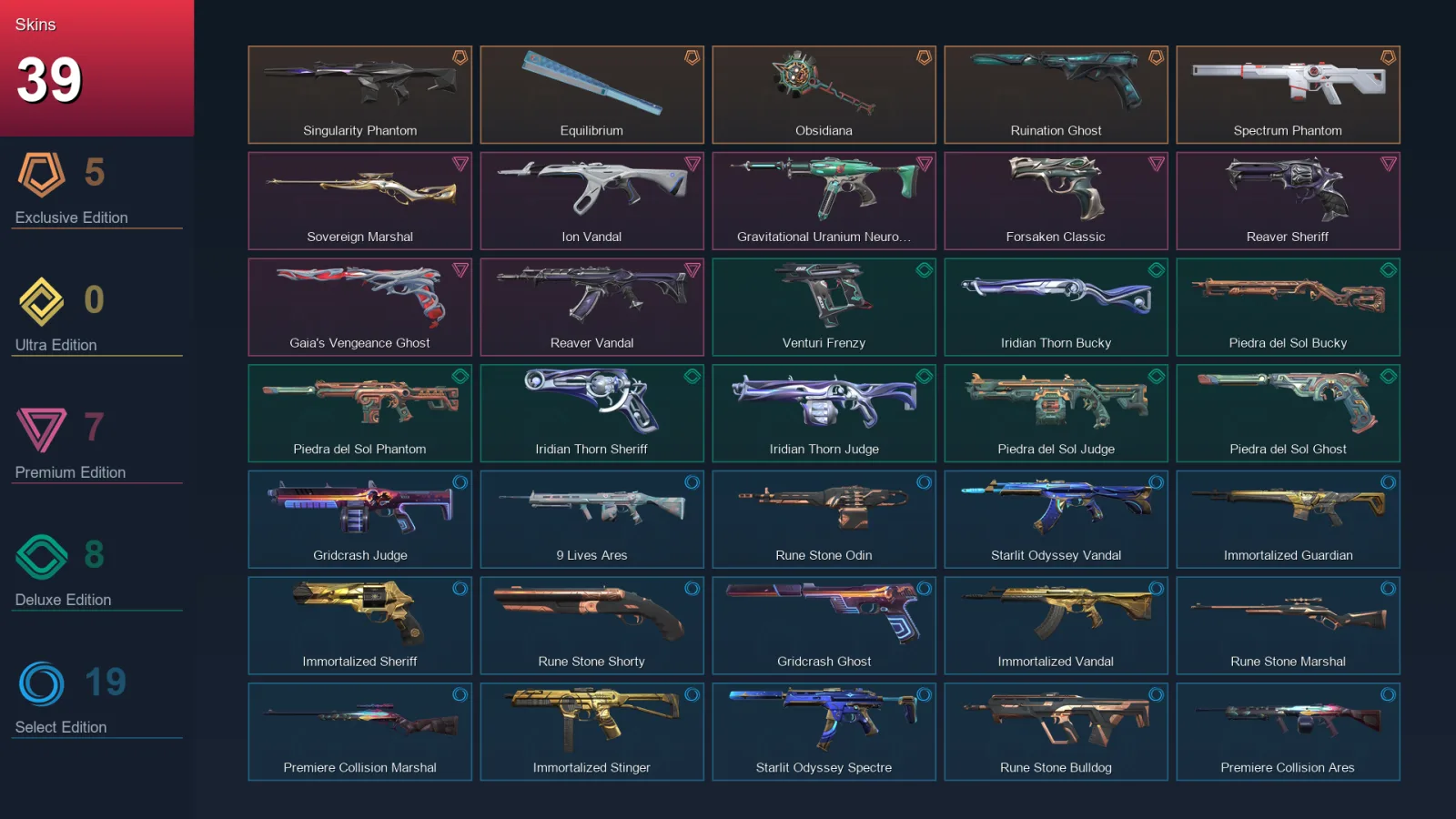 EU | Lv58 | Unranked | 39 Skin | 20 Agent | 42 Buddy