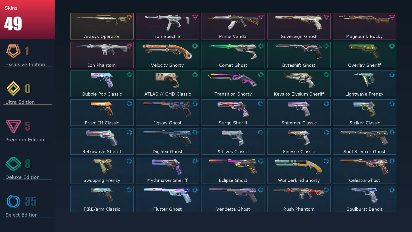 [Valorant] | EU | Level 435 | Diamond 3 | 28 Agents | 49 Skins