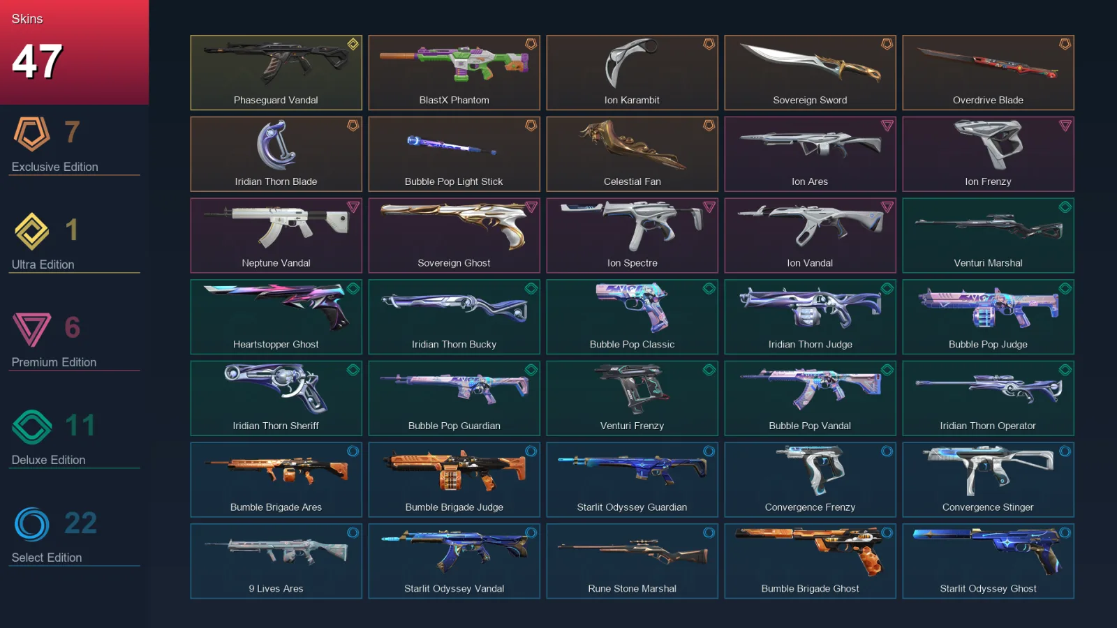 EU | Lv86 | Unranked | 47 Skin | 28 Agent | 51 Buddy — Valorant account