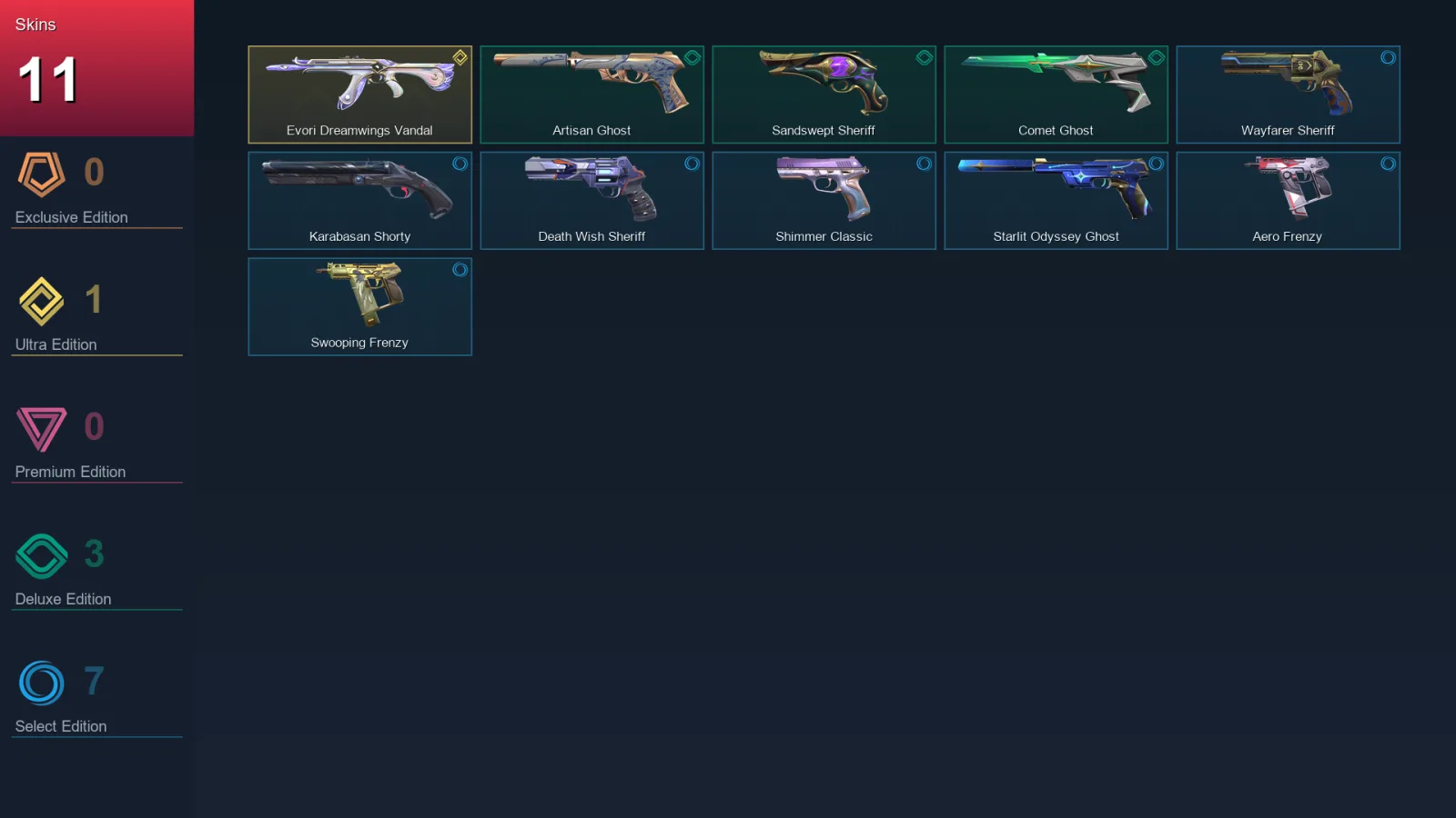 AP | Lv191 | Unranked | 11 Skin | 25 Agent | 61 Buddy