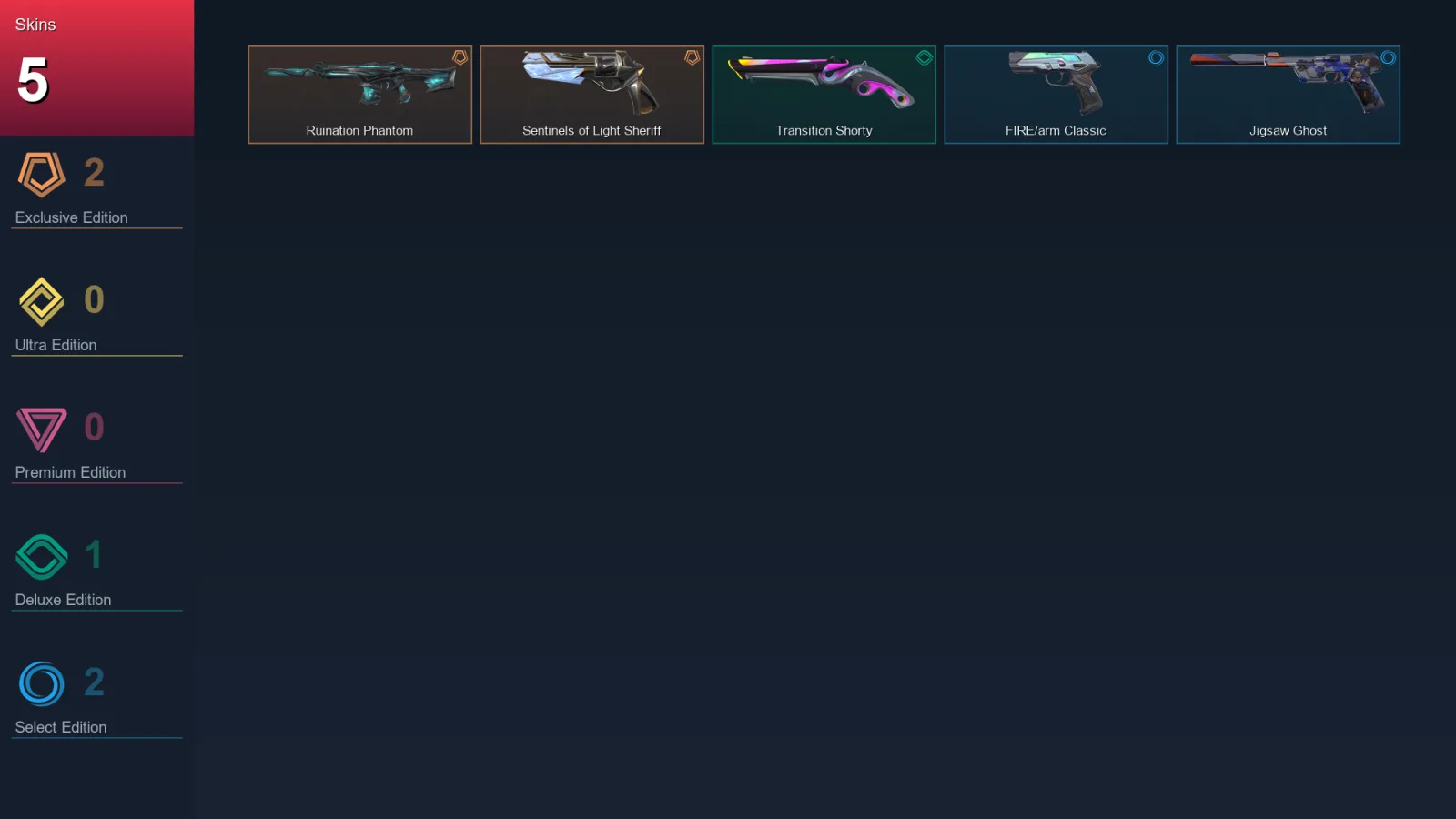 AP | Lv120 | Unranked | 5 Skin | 23 Agent | 43 Buddy