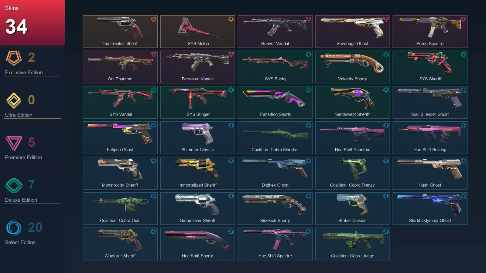 LA | Lv268 | Unranked | 34 Skin | 25 Agent | 90 Buddy