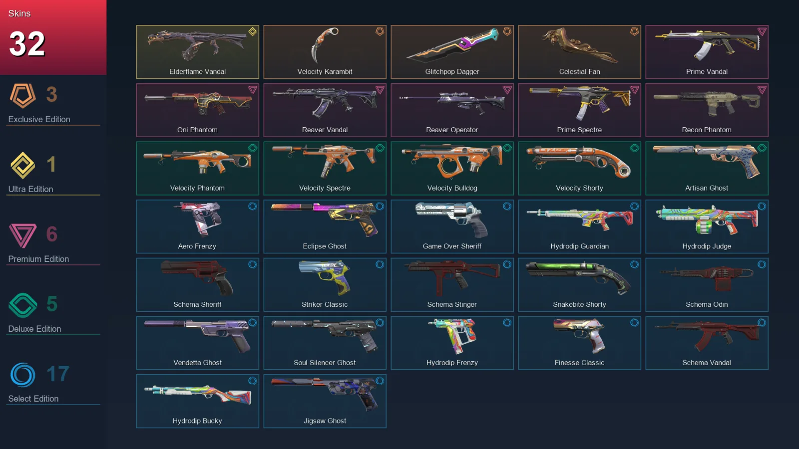 LA | Lv170 | Unranked | 32 Skin | 24 Agent | 74 Buddy — Valorant account
