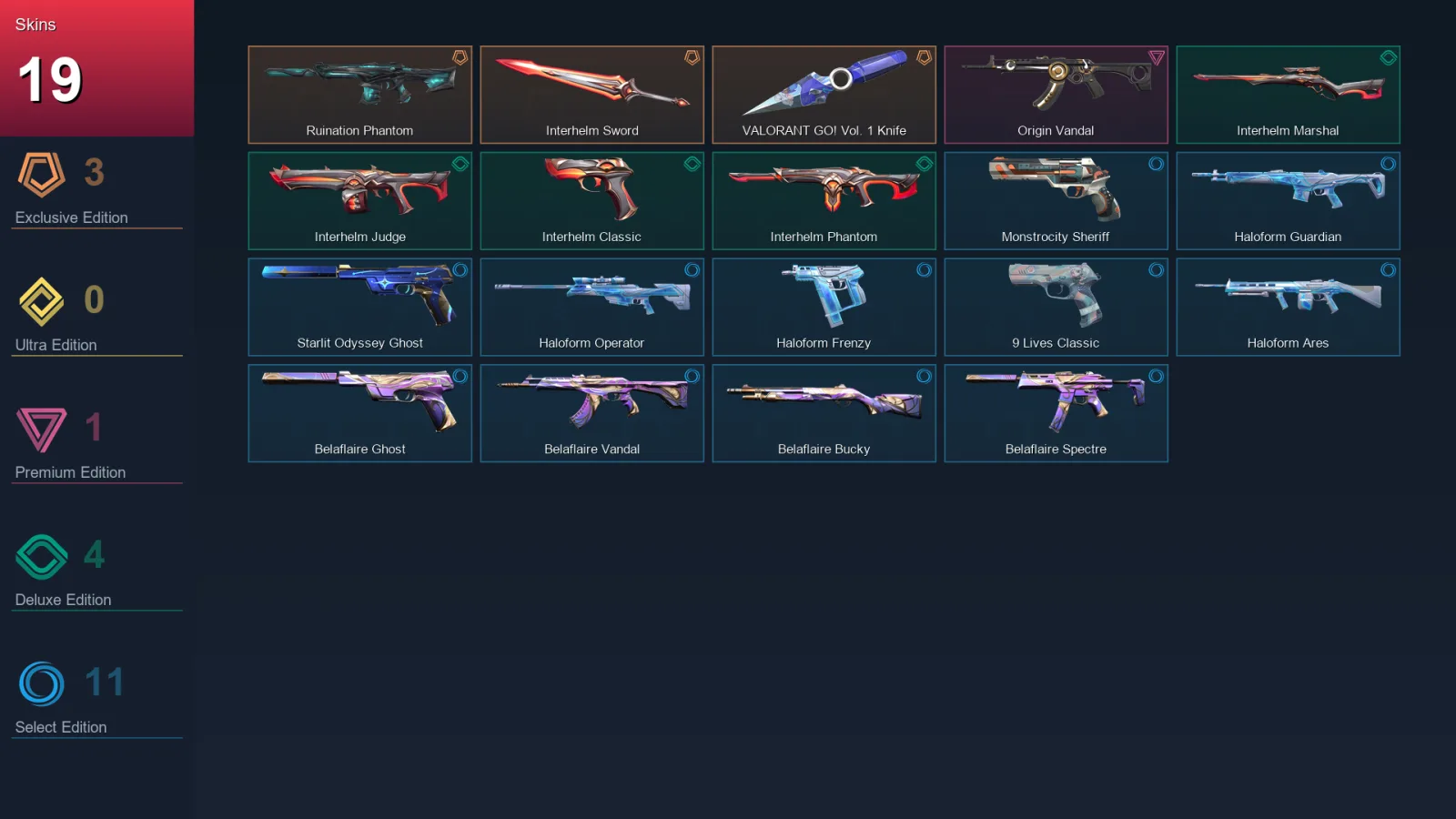 LA | Lv108 | Unranked | 19 Skin | 27 Agent | 47 Buddy — Valorant account