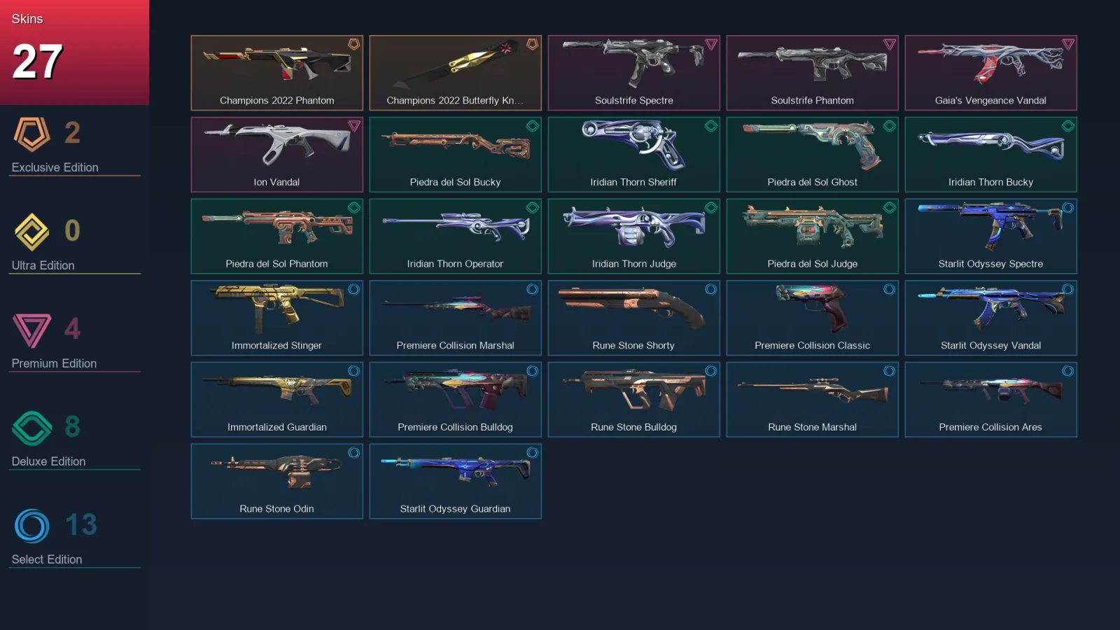 LA | Lv57 | Unranked | 27 Skin | 23 Agent | 32 Buddy