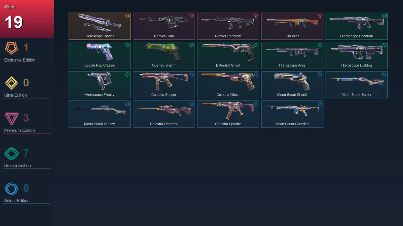 AP | Lv98 | Unranked | 19 Skin | 27 Agent | 47 Buddy — Unranked / Smurf Valorant