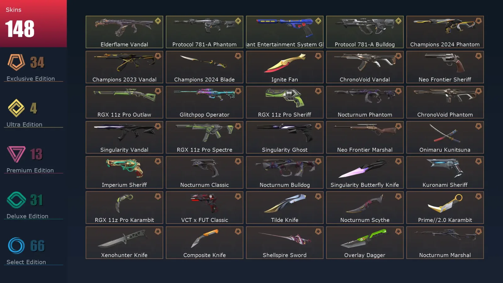 [Valorant] | EU | Level 199 | 27 Agents | 148 Skins — Valorant account