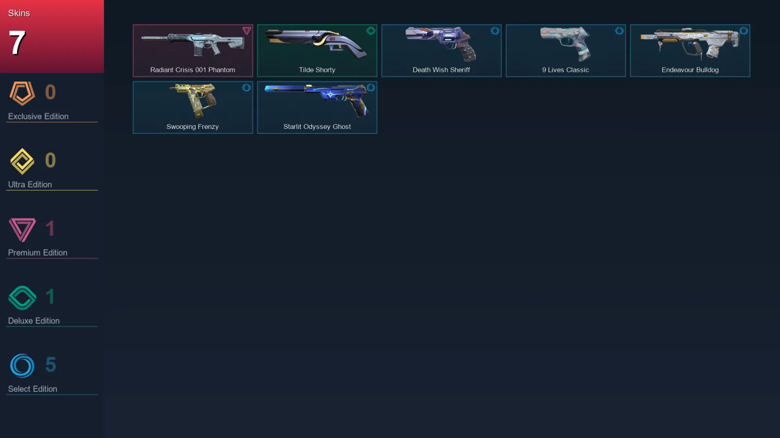 AP | Lv163 | Unranked | 7 Skin | 25 Agent | 56 Buddy &mdash; Valorant account with Vyse