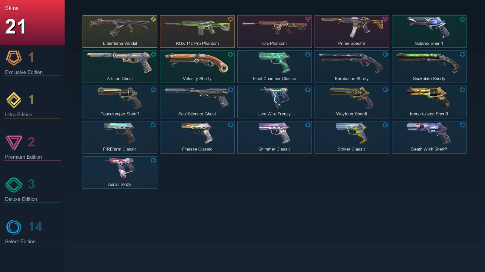 AP | Lv206 | Unranked | 21 Skin | 28 Agent | 73 Buddy