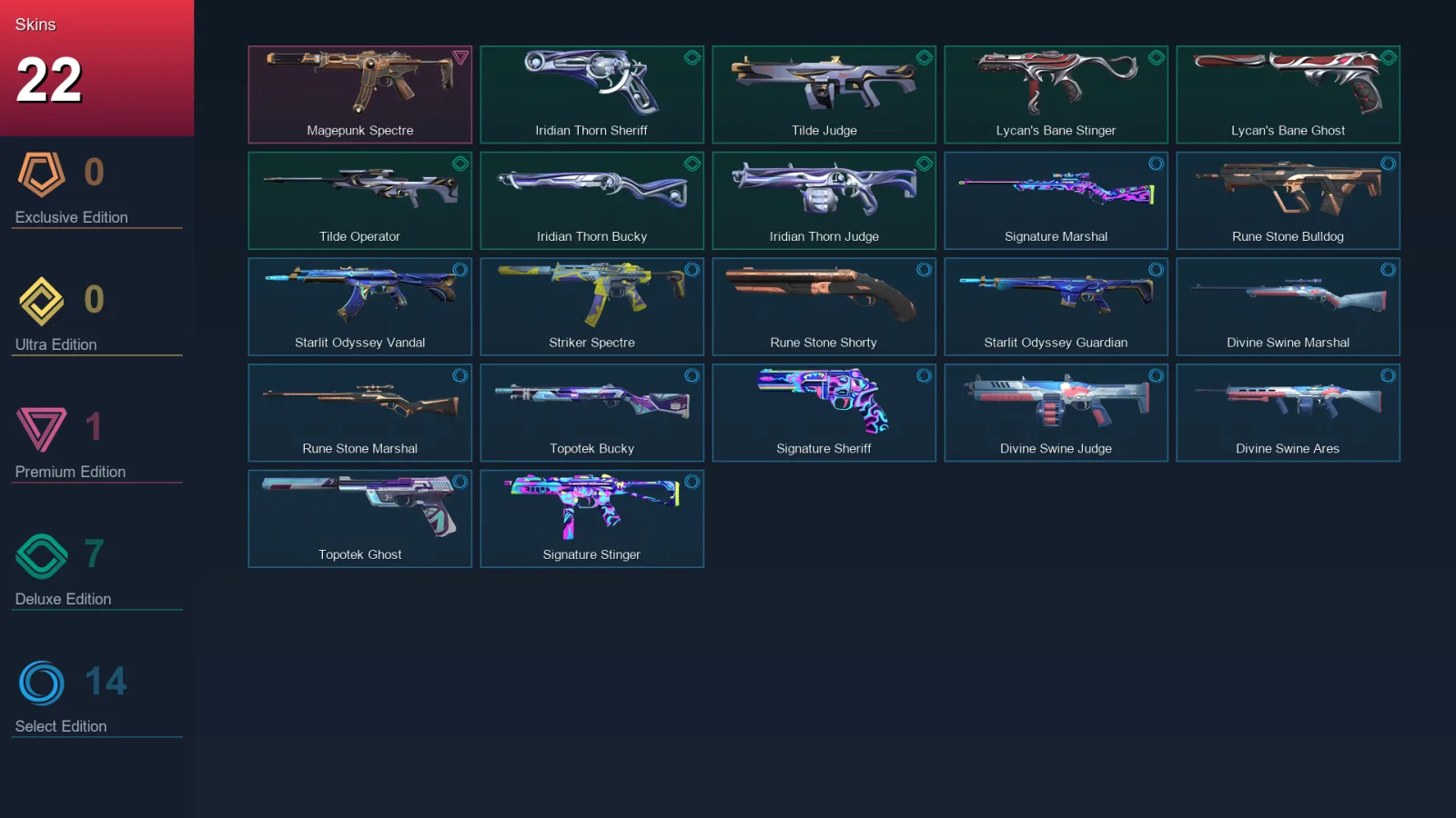 EU | Lv42 | Unranked | 22 Skin | 13 Agent | 25 Buddy