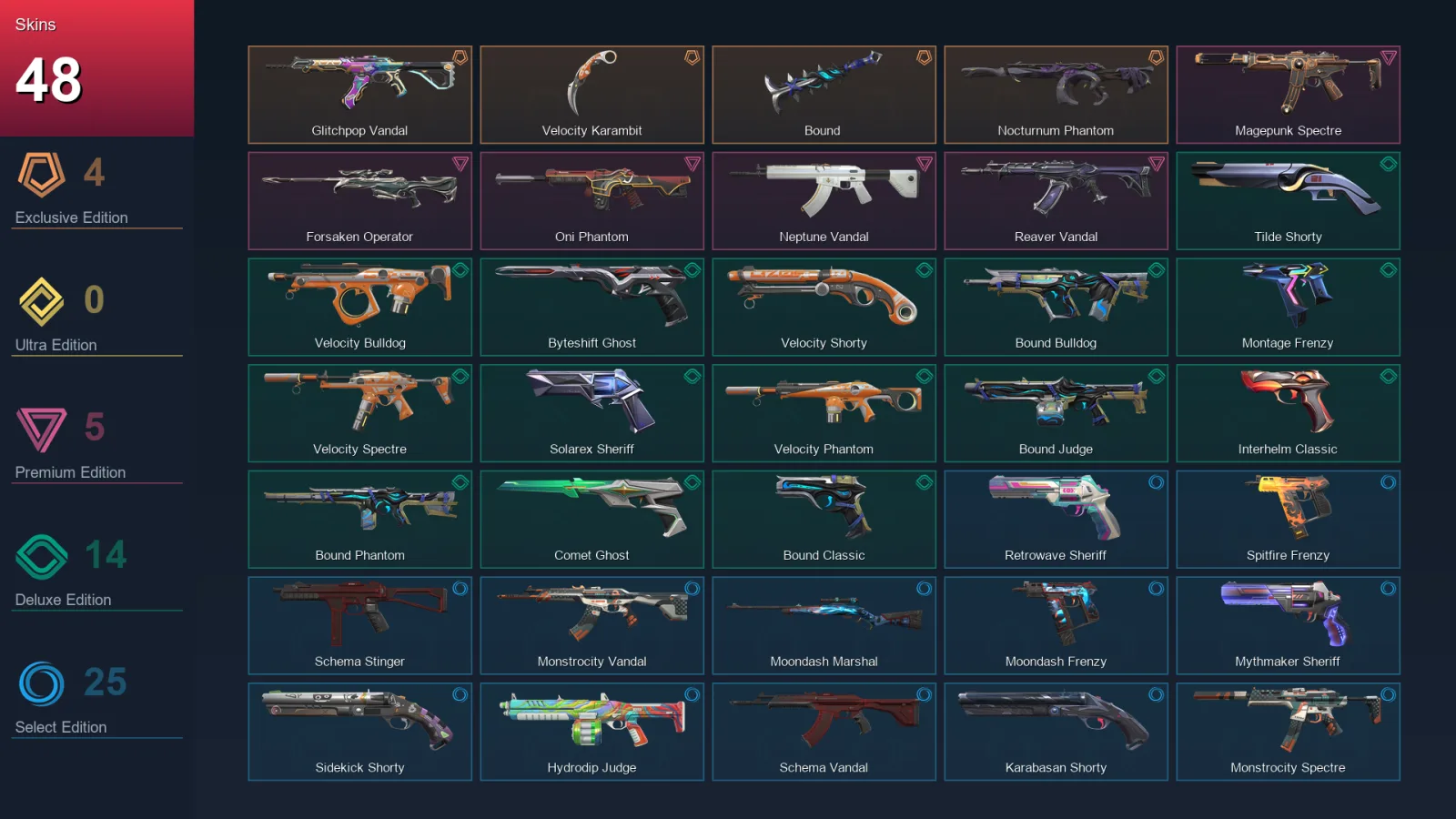 BR | Lv256 | Unranked | 48 Skin | 29 Agent | 130 Buddy — Valorant account