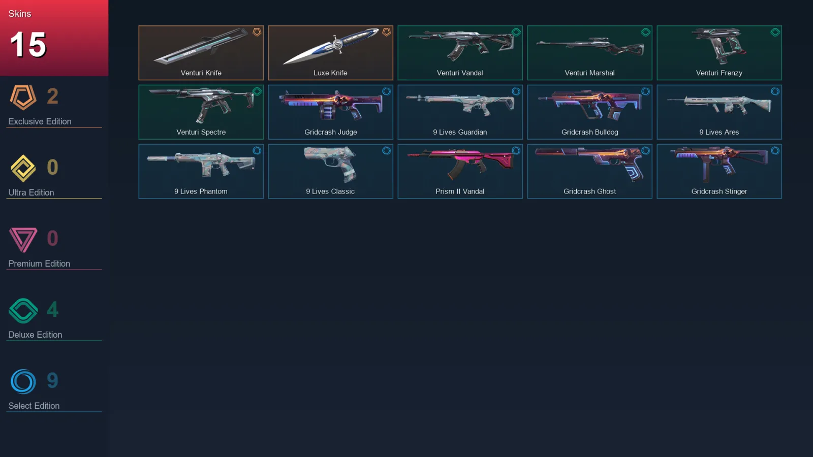 AP | Lv35 | Unranked | 15 Skin | 10 Agent | 17 Buddy