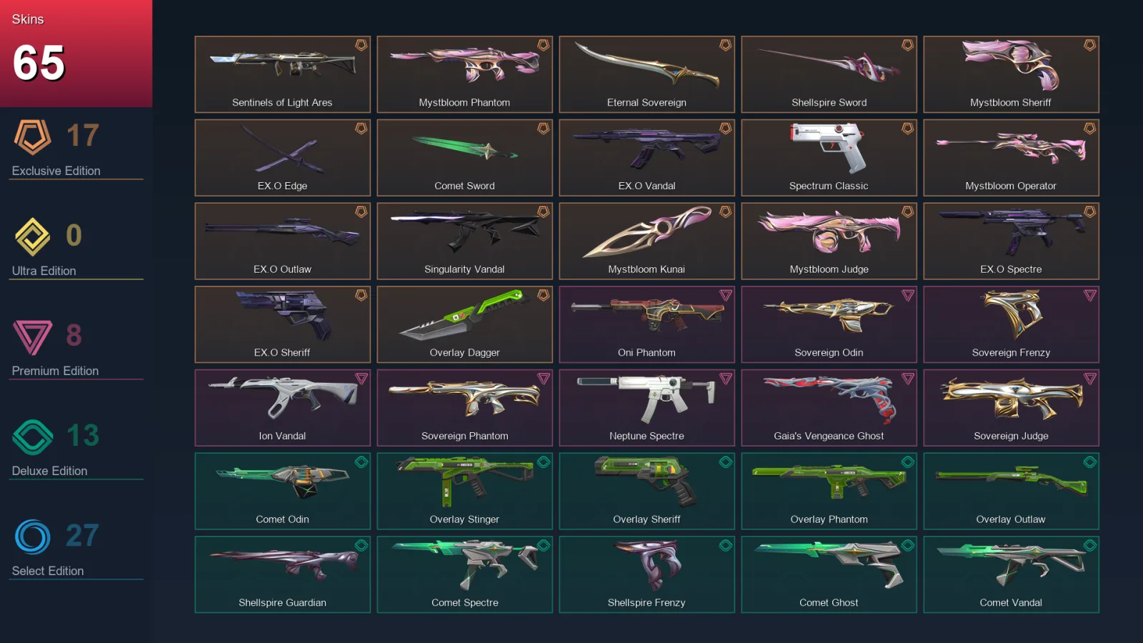 AP | Lv132 | Unranked | 65 Skin | 29 Agent | 80 Buddy