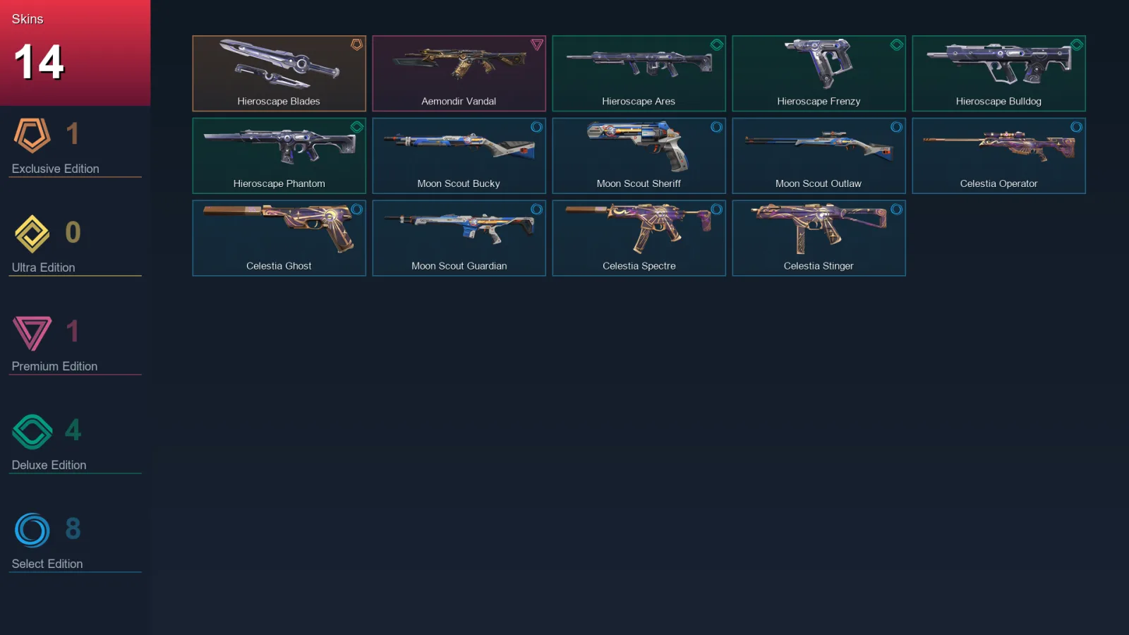 AP | Lv45 | Unranked | 14 Skin | 14 Agent | 23 Buddy — Unranked / Smurf Valorant