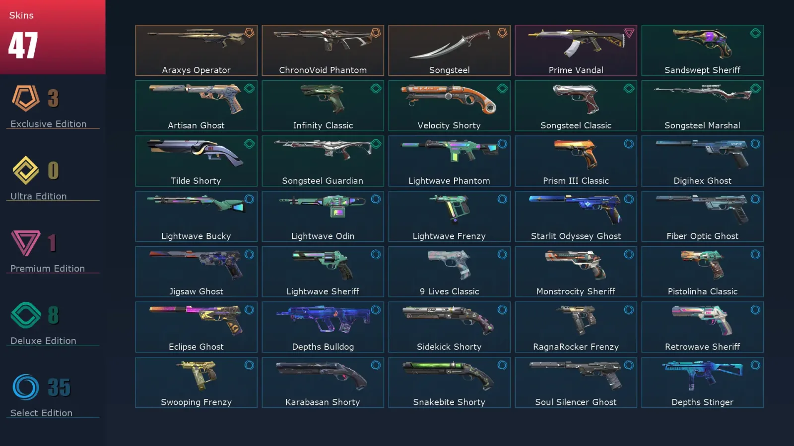 [Valorant] | EU | Level 323 | Platinum 3 | 29 Agents | 47 Skins — Valorant account