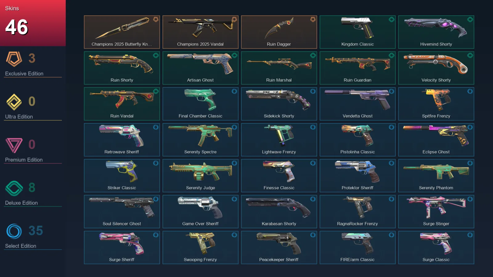 AP | Lv340 | Unranked | 46 Skin | 27 Agent | 131 Buddy