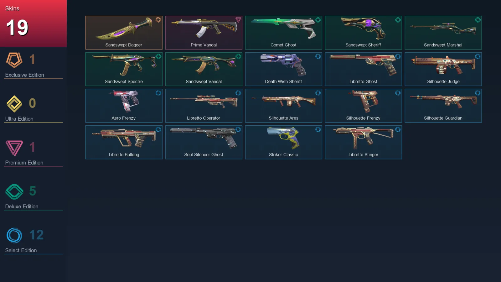 AP | Lv122 | Unranked | 19 Skin | 25 Agent | 43 Buddy