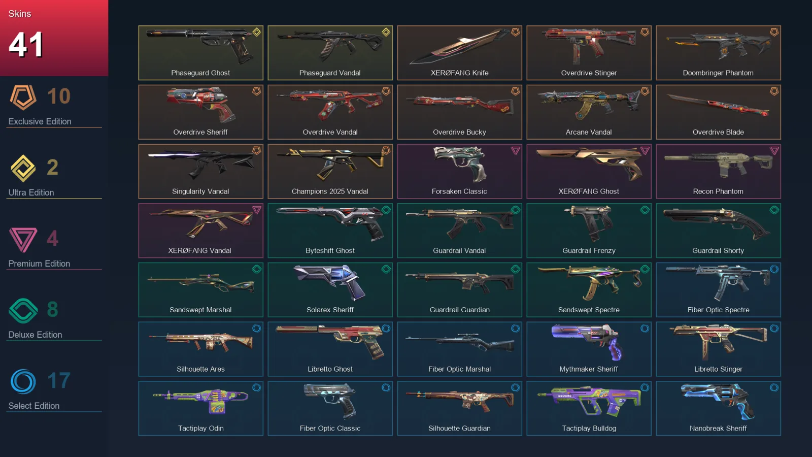 AP | Lv99 | Unranked | 41 Skin | 28 Agent | 56 Buddy — Valorant account