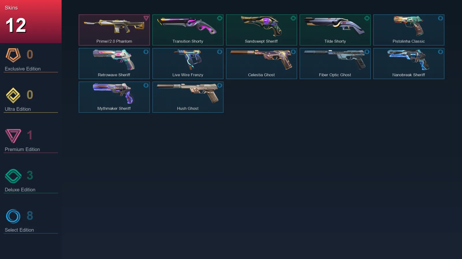 AP | Lv222 | Unranked | 12 Skin | 28 Agent | 72 Buddy