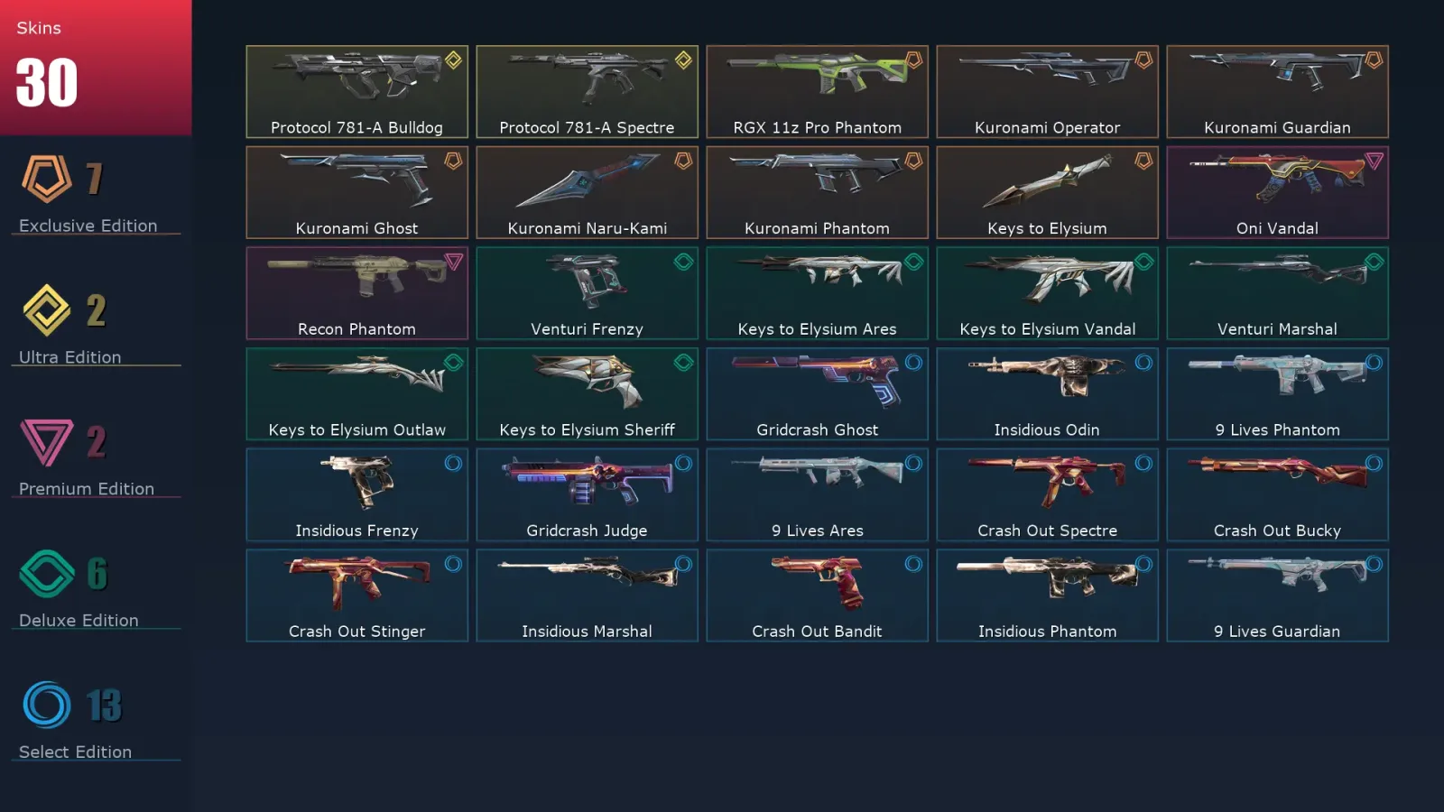 [Valorant] | EU | Level 30 | Ascendant 1 | 11 Agents | 30 Skins — Valorant account